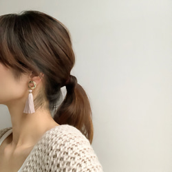 metal&long tassel earring 5枚目の画像