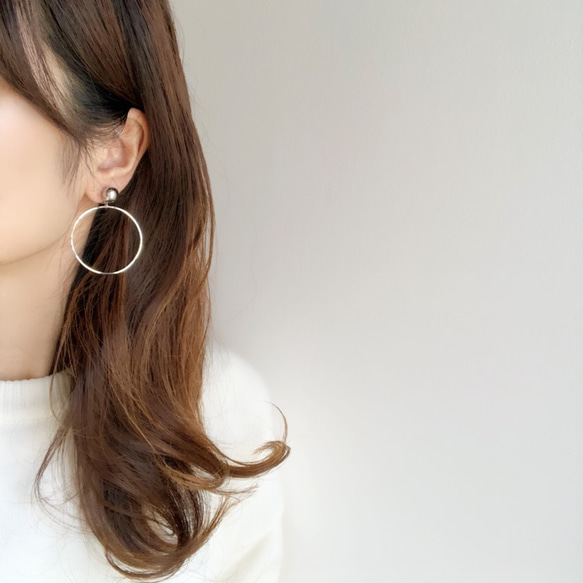 metal&wave big hoop earring 5枚目の画像