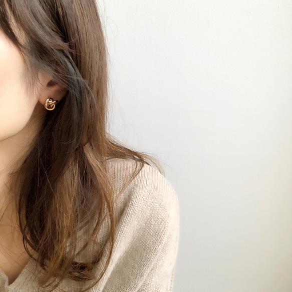 W knit earring | 2color 5枚目の画像