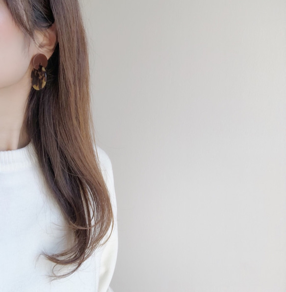 two tone color earring 4枚目の画像