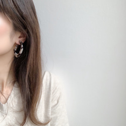 べっ甲curve earring 5枚目の画像