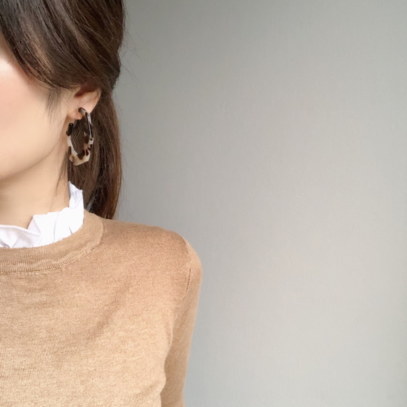 べっ甲curve earring 8枚目の画像