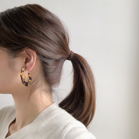 べっ甲curve earring 9枚目の画像