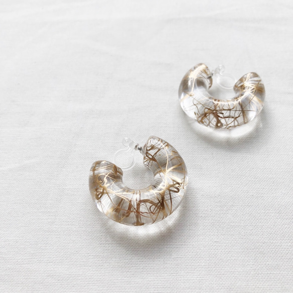 clear marble earring 5枚目の画像