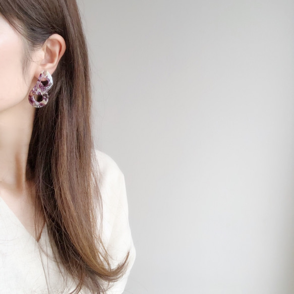 acryl w ring earring 7枚目の画像