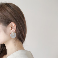 stick&marble stone earring(ベージュのみ) 6枚目の画像