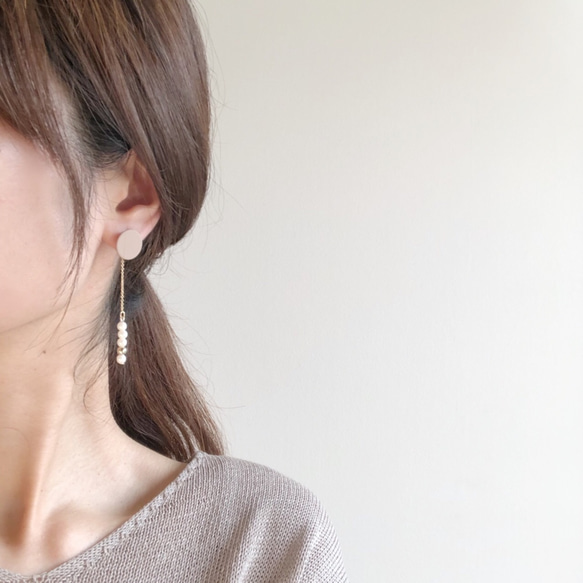 asymmetry pearl swing earring 7枚目の画像