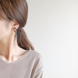 べっ甲W square earring 7枚目の画像