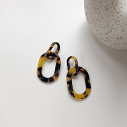 べっ甲W oval earring 3枚目の画像