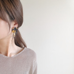 べっ甲W circle hoop earring 3枚目の画像