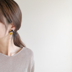 べっ甲W circle hoop earring 5枚目の画像