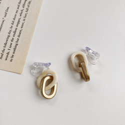 大理石金戒指耳環 第2張的照片