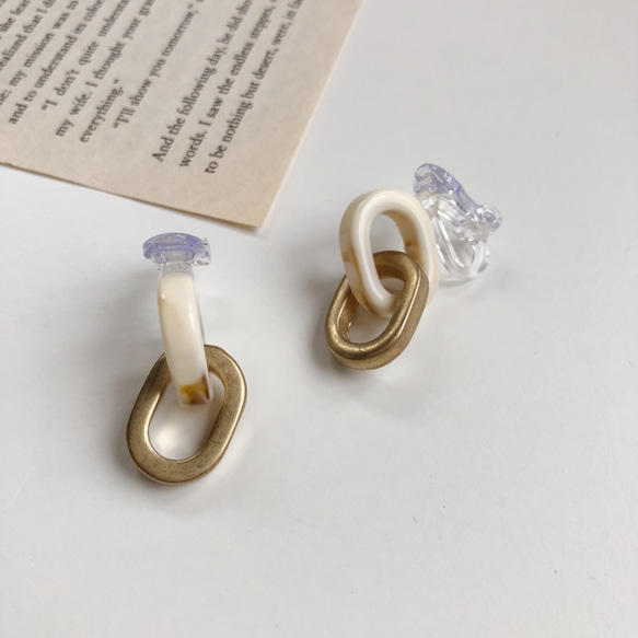 marble gold ring earring 3枚目の画像