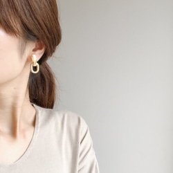 marble gold ring earring 6枚目の画像