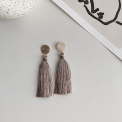 long tassel earring(ブラウン完売) 4枚目の画像