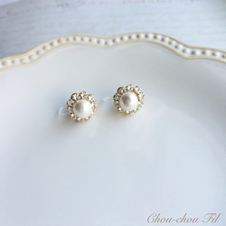 cotton pearl bijou mini earring 2枚目の画像