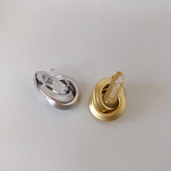 磨砂金屬3環耳環（僅銀色） 第4張的照片