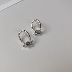 round knit earring(シルバーのみ) 3枚目の画像