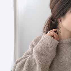 asymmetry big chain earring 6枚目の画像