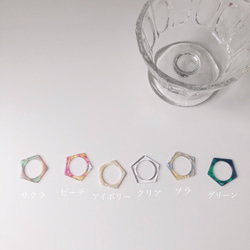 marble pentagon ring 2枚目の画像