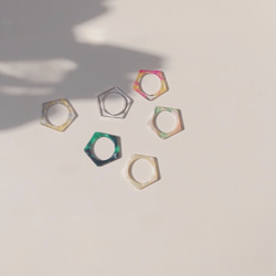 marble pentagon ring 5枚目の画像