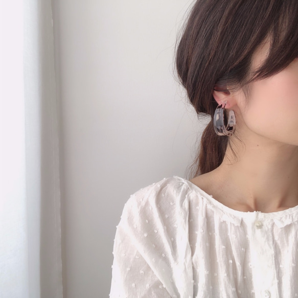 clear color big hoop earring 10枚目の画像