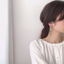 wave thin hoop earring 9枚目の画像