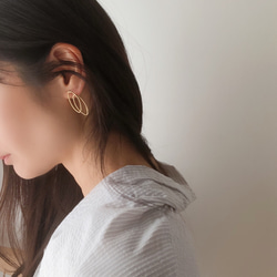 leaf overlap earring(ゴールドのみ) 5枚目の画像