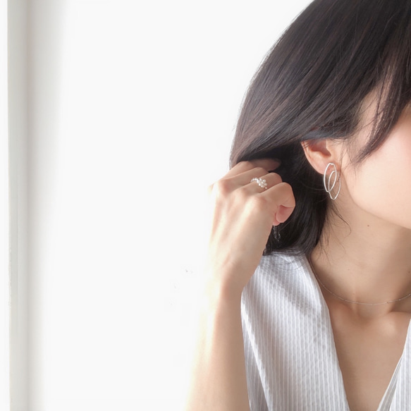 leaf overlap earring(ゴールドのみ) 8枚目の画像