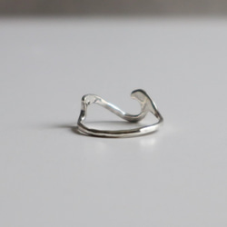 【 Nalu Ring/ ウェーブリング・波のリング】Silver925 + ロジウムコーティング 4枚目の画像