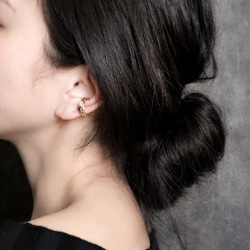 【 Maile Ear Cuff /マイレイヤーカフ】Silver925 + K18GP 3枚目の画像