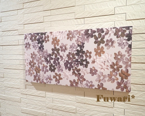 【45×22cm】軽量ファブリックパネル_full bloom（グレージュ）　P5-10 3枚目の画像