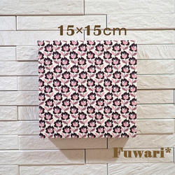 【15×15cm】軽量ファブリックパネル_お花の絨毯（ピンク系）　P2-3 4枚目の画像
