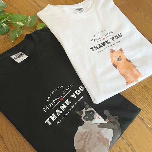 コットンTシャツ☆大好きなペットちゃんのお写真で19種類のグッズが作れる☆オーダーメイド/メンズ/レディース/キッズ 3枚目の画像