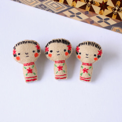 ブローチ 刺繍 フェルト ハンドメイド 　[専用　こり様＊最終仕上げ前] フェルトと刺繍でつくる 猫のブローチ キット ミケ NSB-1 | フェルト