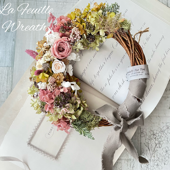 ウィンターハーフリース♡ドライフラワーリース