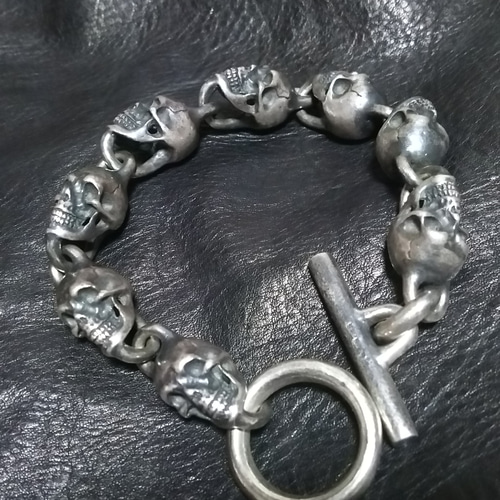 シルバー スカルブレスレット