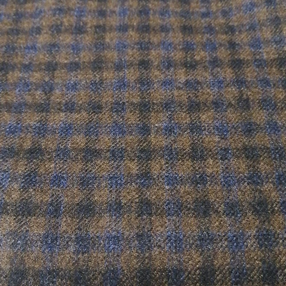 Arabia Felix>最高級 イタリア製 ウール生地 ブラウン×ブルーチェック  
