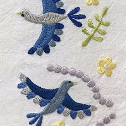 刺繍半襟・青い鳥 4枚目の画像