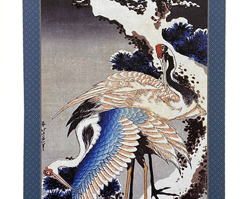 幸せな鶴の絵画