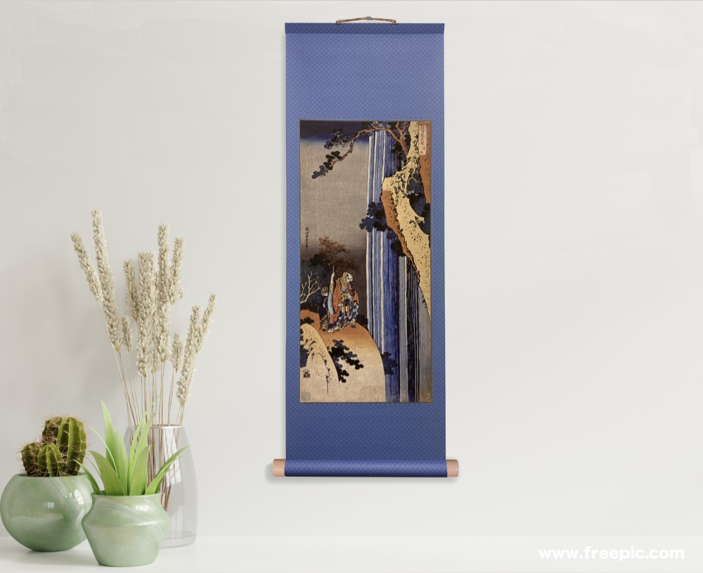 浮世絵アート作品。染め摺り師　木田俊一による浮世絵【北斎作李白】の新解釈