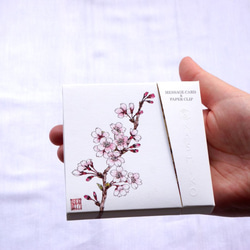MESSAGE CARD＆PAPER CLIP桜/九谷焼作家・柴田有希佳 5枚目の画像