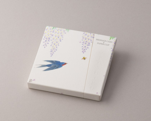 MESSAGE CARD＆PAPER CLIP 藤と燕 メッセージカード KASHIKO