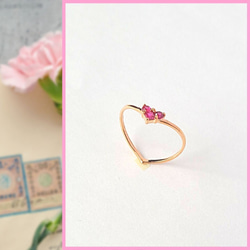 恋愛の願い…秘密のハートシルエットリング♡ピンク♡恋愛成就のお守り指輪 普段使いにも 細見え 3枚目の画像
