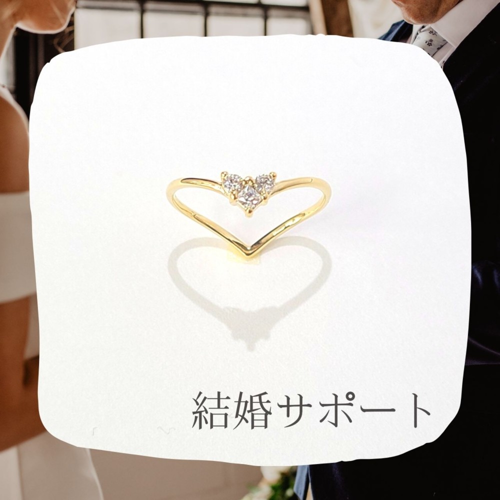 結婚の願い…秘密のハートシルエットリング♡クリア♡結婚のお守り 指輪 普段使いにも 細見え