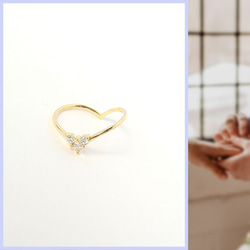 結婚の願い…秘密のハートシルエットリング♡クリア♡結婚のお守り 指輪 普段使いにも 細見え 2枚目の画像