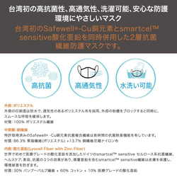 seisei 抗菌布口罩：MIT長效抗菌消臭布口罩_專利銅元素+德國醫療級氧化鋅(時尚黑) 第2張的照片