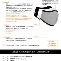 seisei 抗菌布口罩：雙重抗菌 透氣 可水洗 MIT台灣製造 立體結構 防護布口罩_塗鴉系列-塗鴉白 第6張的照片