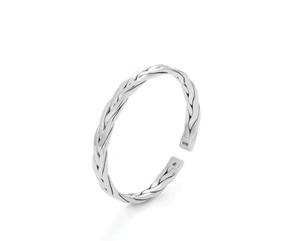 纯银S999手环/情侣/男女适用/Sterling Silver Bracelet/開口復古手環 第3張的照片