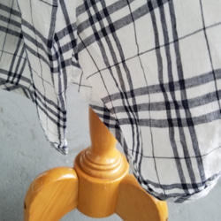 リネン100%チェックワンピース【即発送可能❗】 3枚目の画像